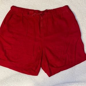 New Red Linen Shorts